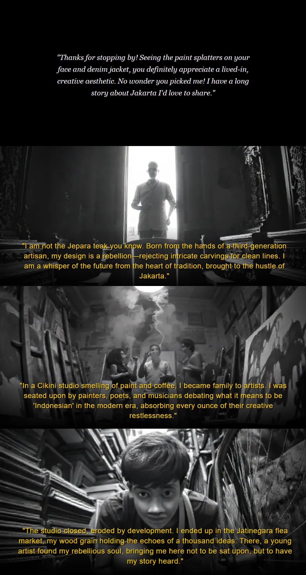 Narrative demo by the chair